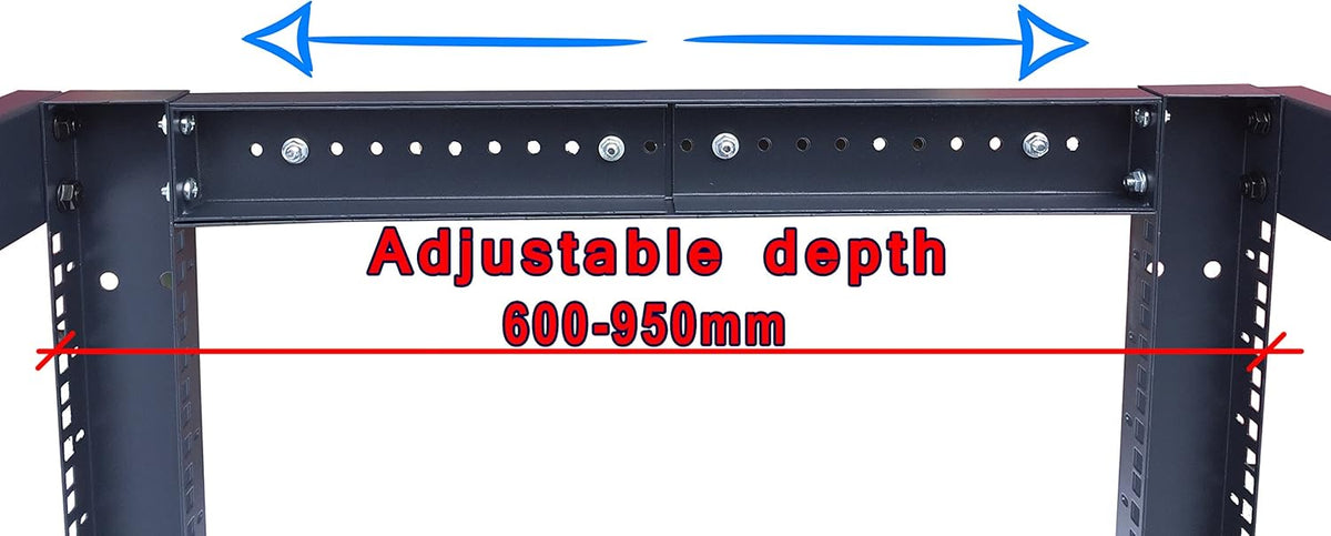 18U 4 Post Open Frame 19 inch Network Server Rack Adjustable Depth E246803