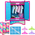 18 Inch Doll Clothes Wardrobe with Hangers and Storage Box C9845