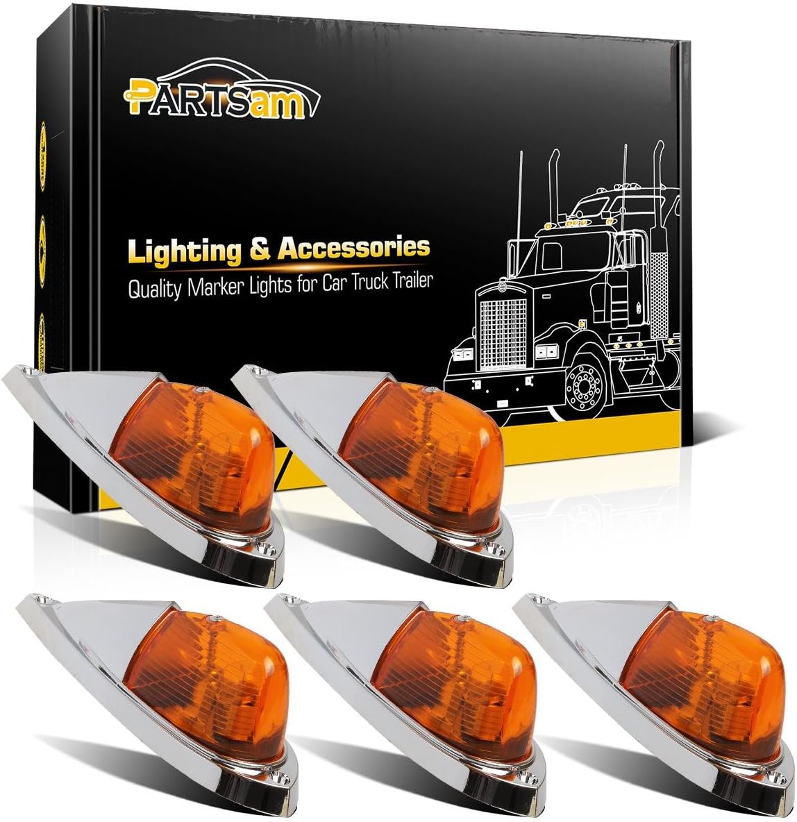 Amber Cab Marker Roof Running Lights Kit Teardrop S854