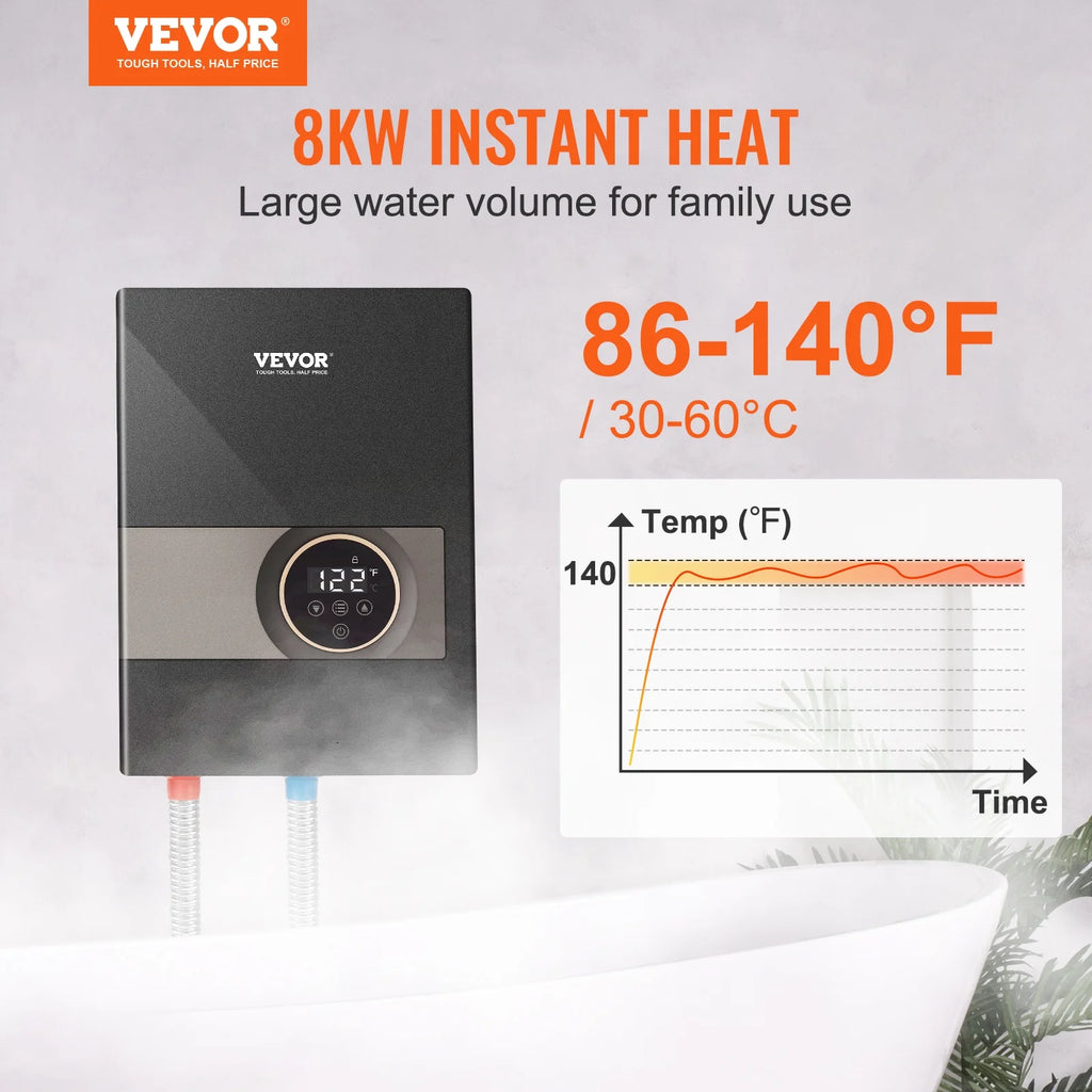 8KW Instant Hot Tankless Electric Water Heater T183