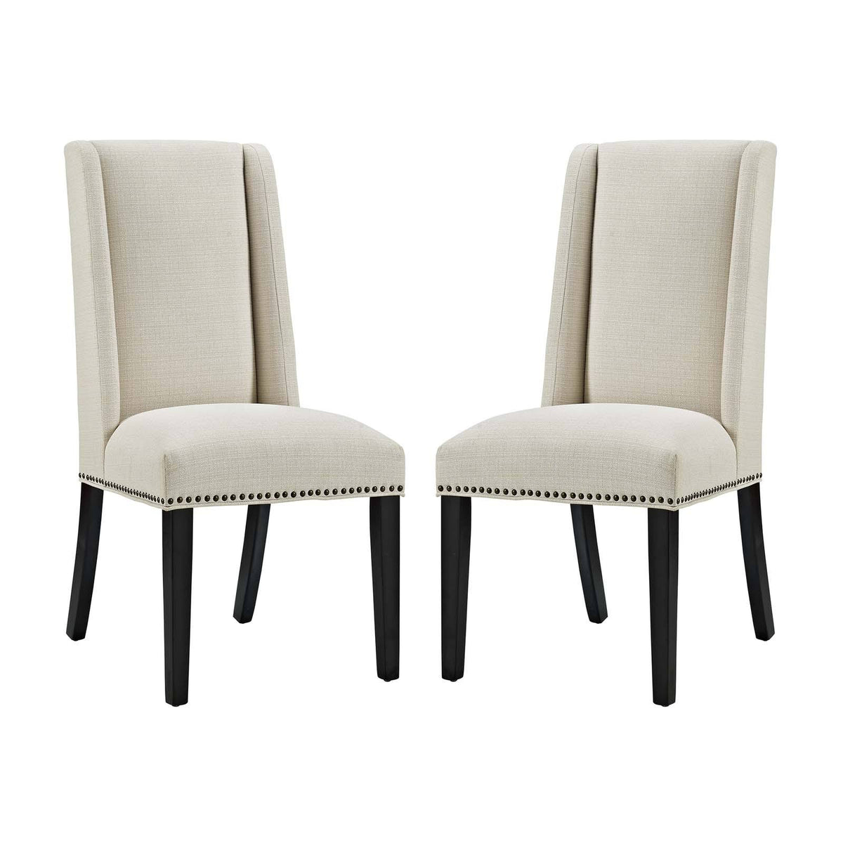 Beige Fabric Side Chair, Set of Two A836