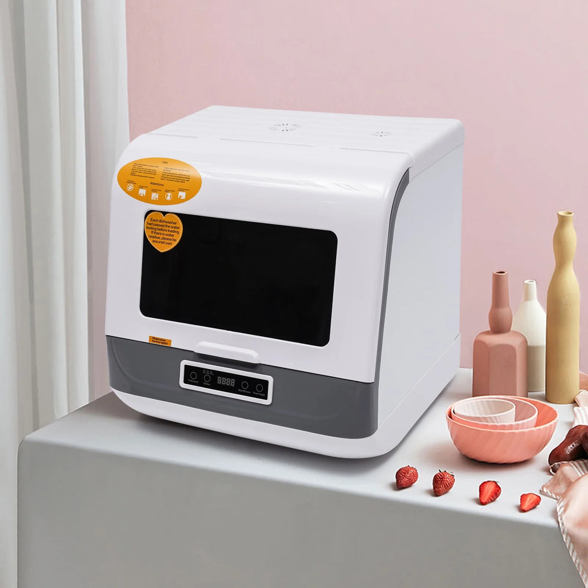 8L Portable Countertop Dishwasher 1200W 3 Washing Programs O502616