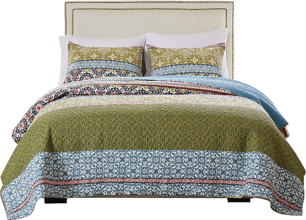100% Cotton Reversible Oversized Quilt Set, 3-Piece King/Cal King S897788