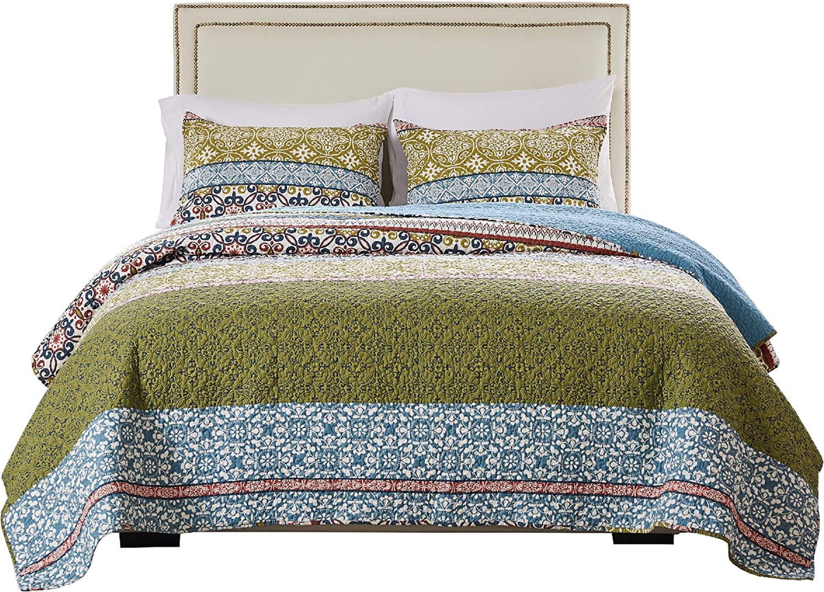100% Cotton Reversible Oversized Quilt Set, 3-Piece King/Cal King S897788