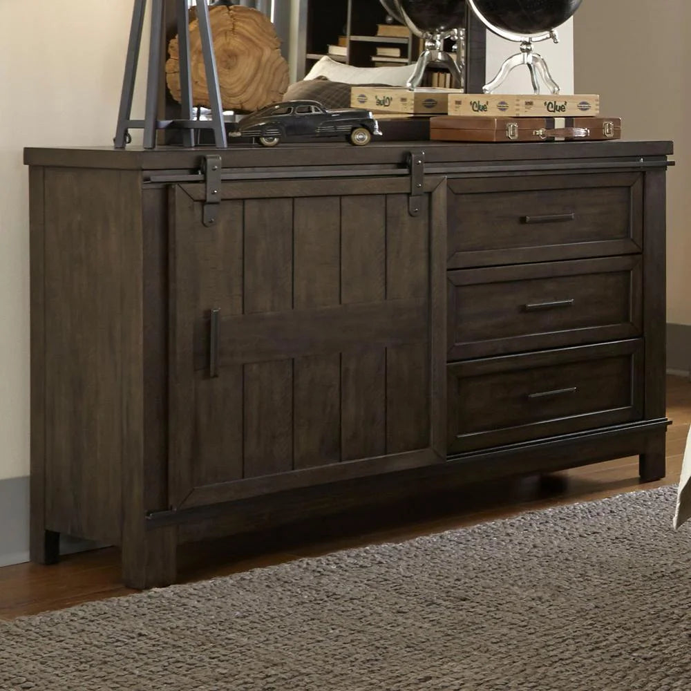 Dark Gray Barn Door Dresser C5865