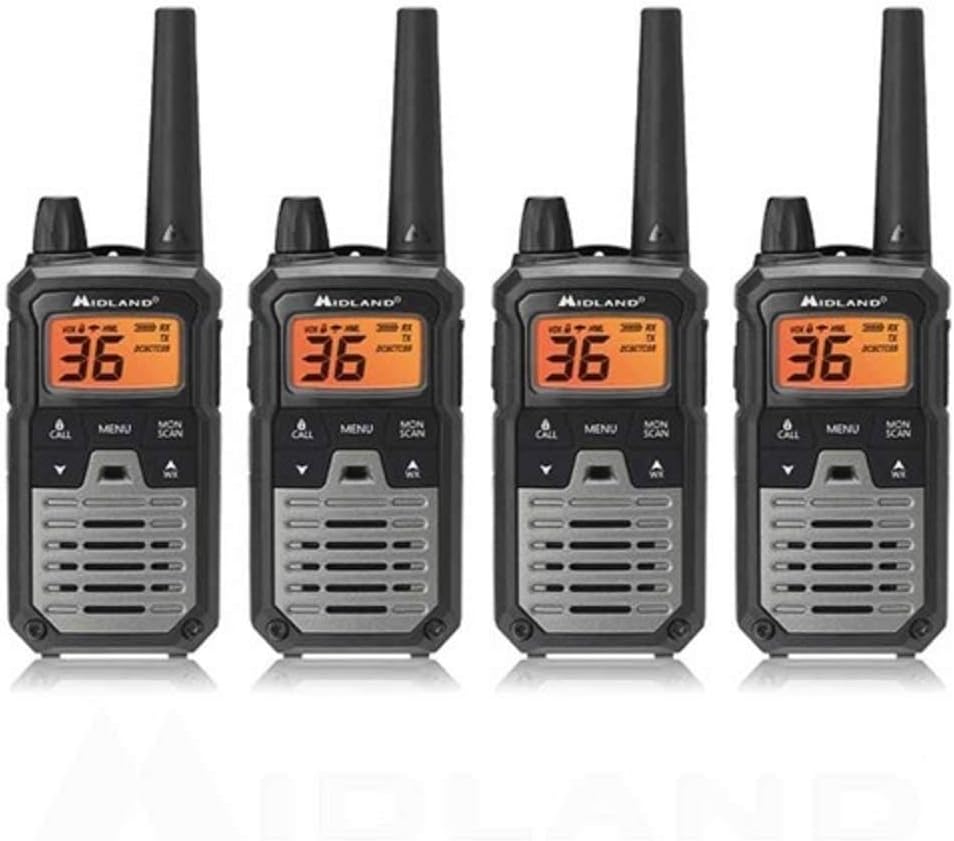 Black/Silver 4 Radios GMRS Two Way Radio Walkie Talkie H53323