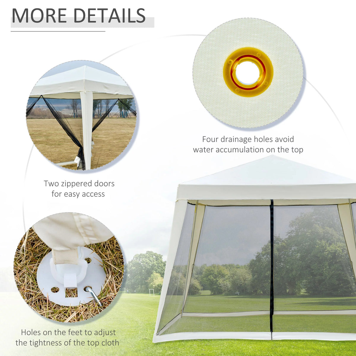 10' x 10' Folding Slant Leg Screened Canopy Tent with Mesh Sidewalls W4843
