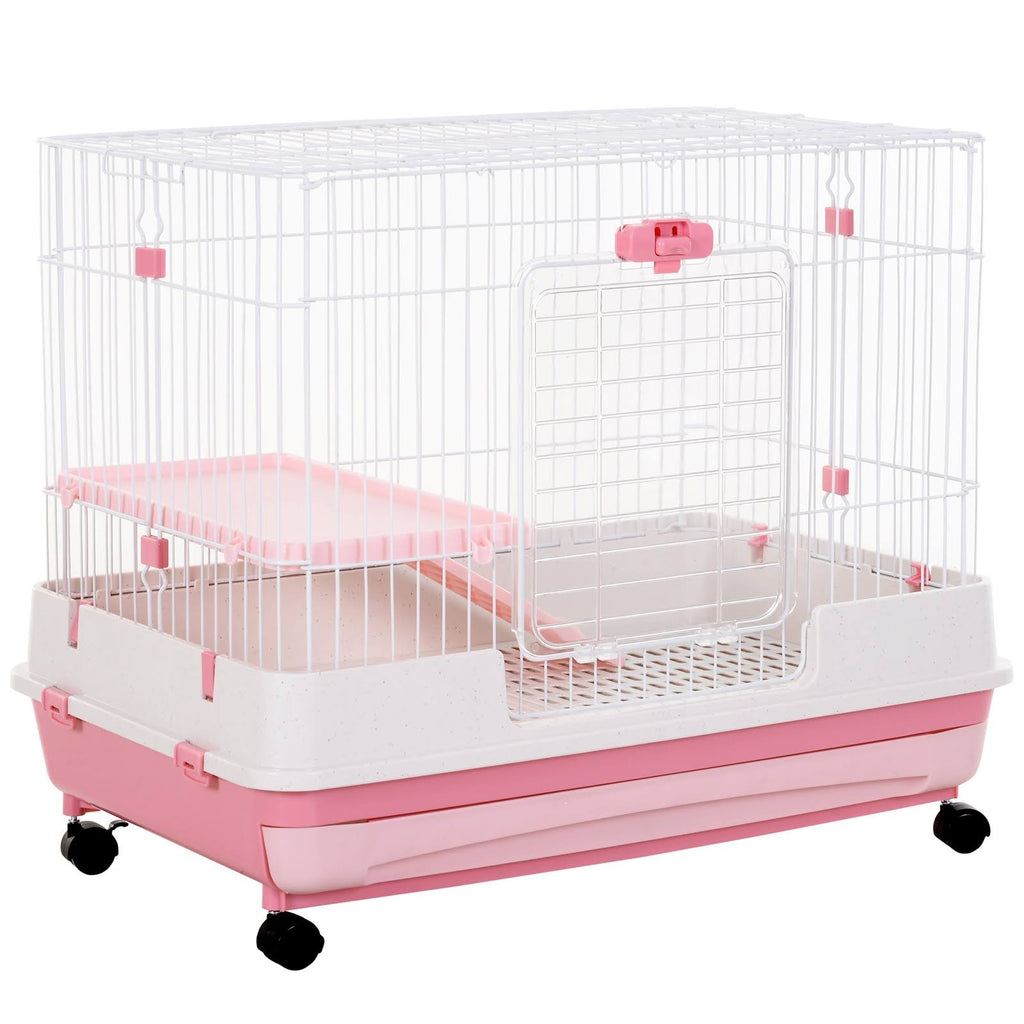 Indoor Rabbit Cage Small Animal House with Wheels G31297