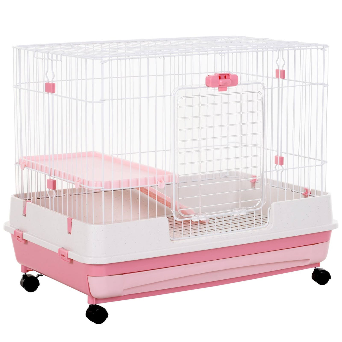 Indoor Rabbit Cage Small Animal House with Wheels G31297