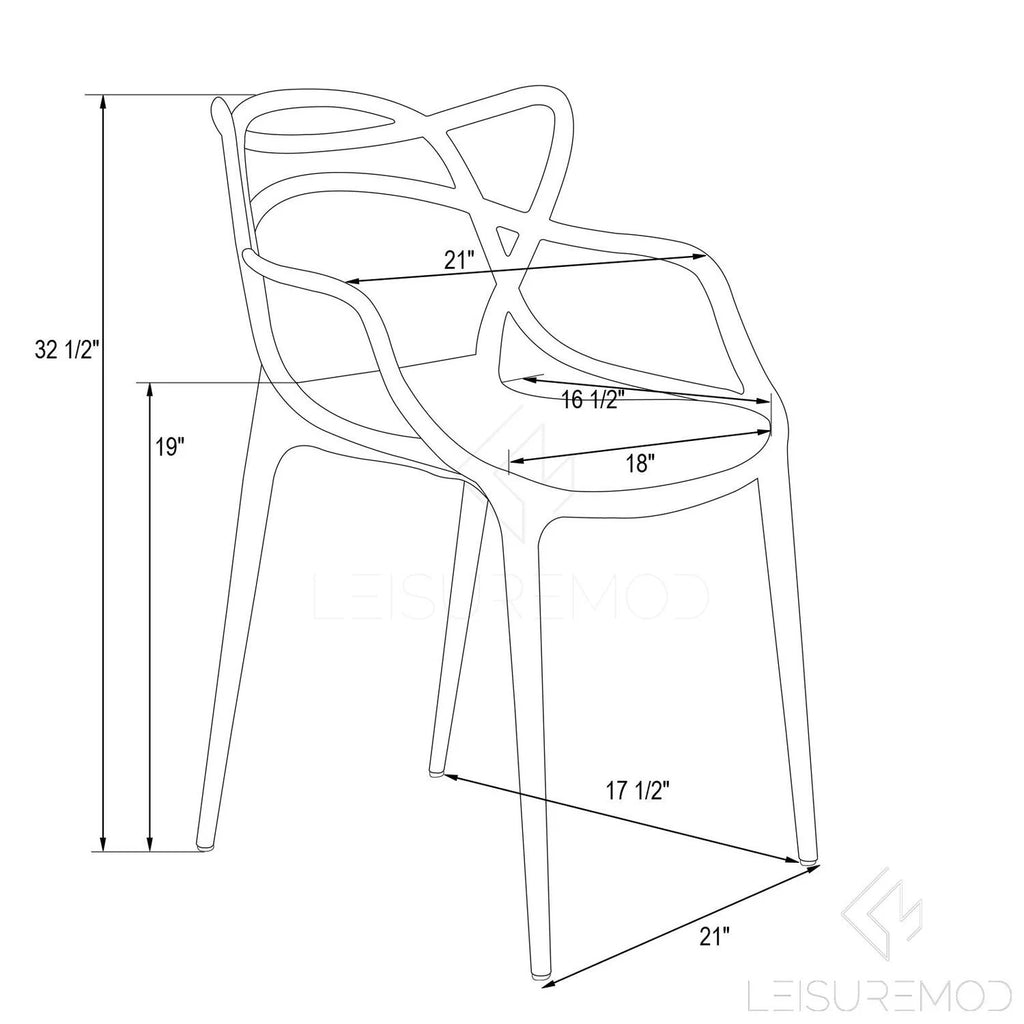 Modern Wire Design Chair Set of 2 W7476
