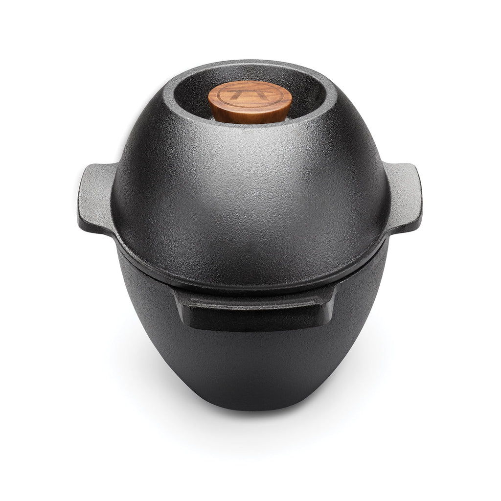 Cast Iron Seafood and Mussel Pot with Lid, 2.5 Quart, Black D437734