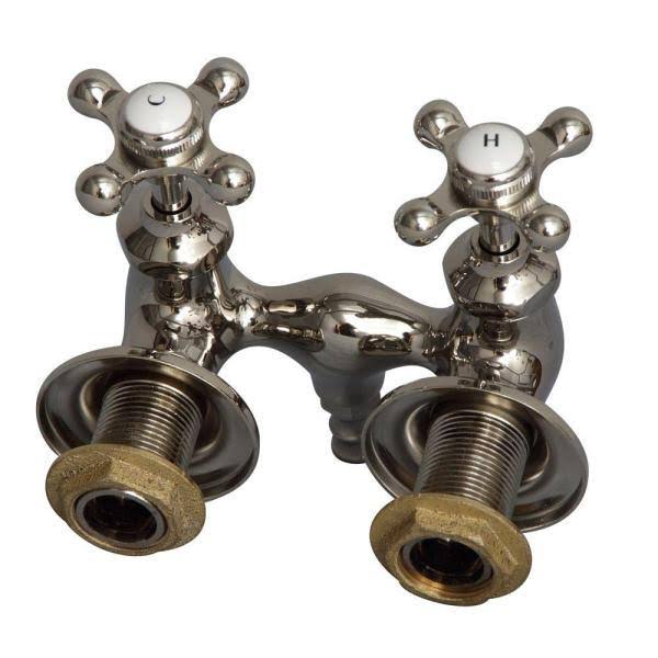 Polished Nickel Tub Filler with Metal Cross Handles Q850