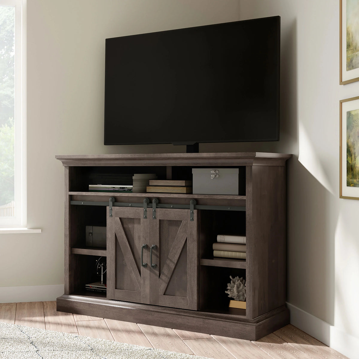 Brown Corner TV Stand V7865