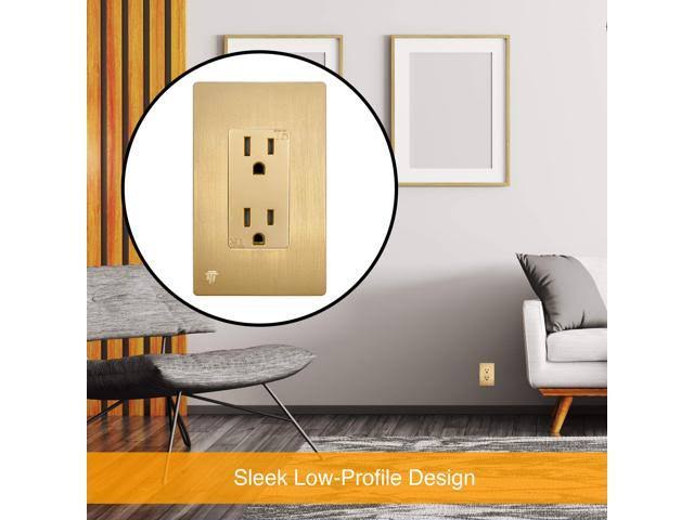 Screwless Decorator Wall Plate Outlet Cover, 1-Gang G12060