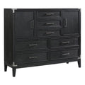 Black 7-Drawer Wood Chest S302