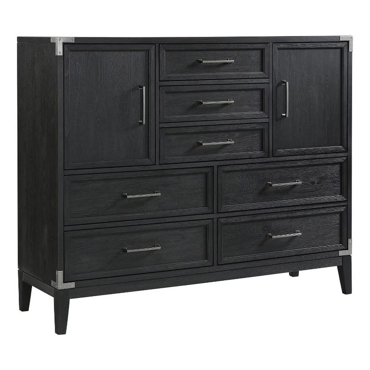 Black 7-Drawer Wood Chest S302