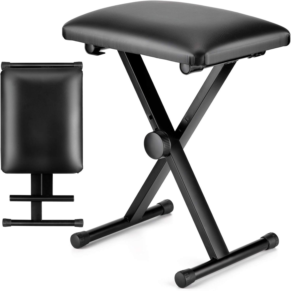 Black Adjustable Height Padded Piano Bench H680872