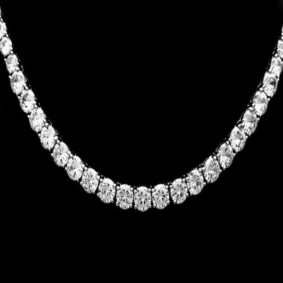 14K White Gold Moissanite Tennis Necklace F420409