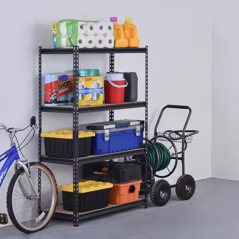 4-Tier Heavy Duty Steel Shelving Unit in Black L88243