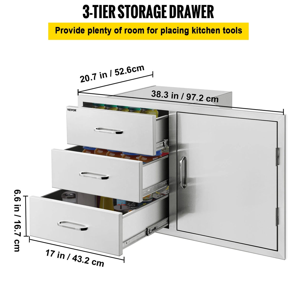 14x8.5 inch Stainless Steel Outdoor Kitchen Drawers Z8512