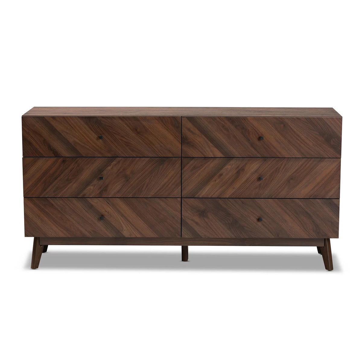Walnut Brown Wood 6-Drawer Dresser K22234
