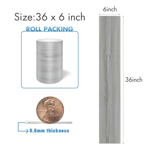 Grey Wood Peel and Stick Vinyl Floor Tile, 36 Pack S363080