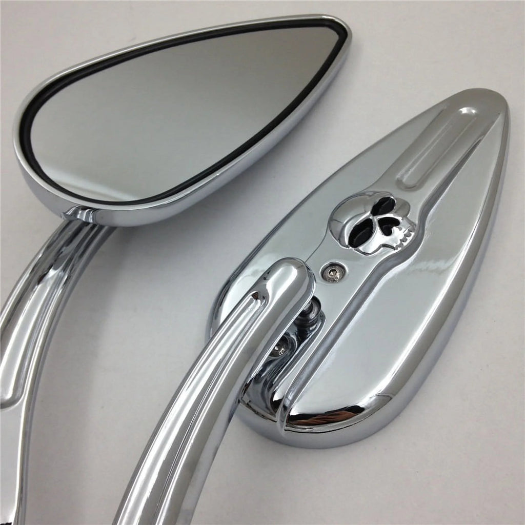 Skull Flame Side Mirrors chrome H626