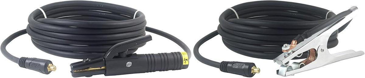200 Amp Welding Leads Assembly Set with Dinse Connector, #2 AWG Cable, 15 Feet Each Lead D265650