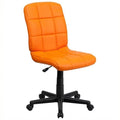 Orange Faux Leather Mid-Back Office Chair T45452