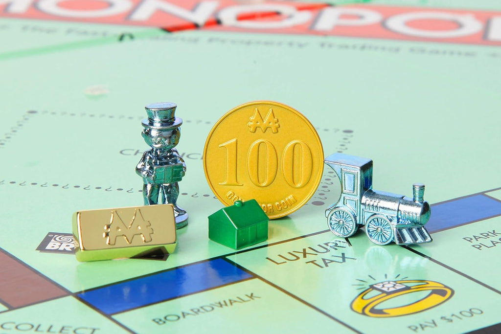 Mr. Monopoly Figure with Retro Game Token and Trading Cards 3 Items E8619