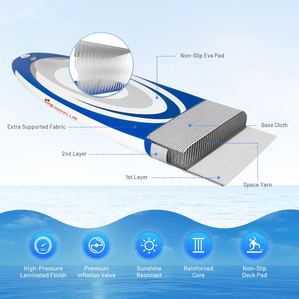 10' Inflatable Stand Up Paddle Board with Bag Paddle Pump A9750