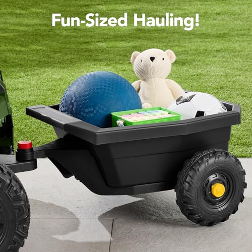 Black 12V Electric Ride On UTV Car with Trailer W9569