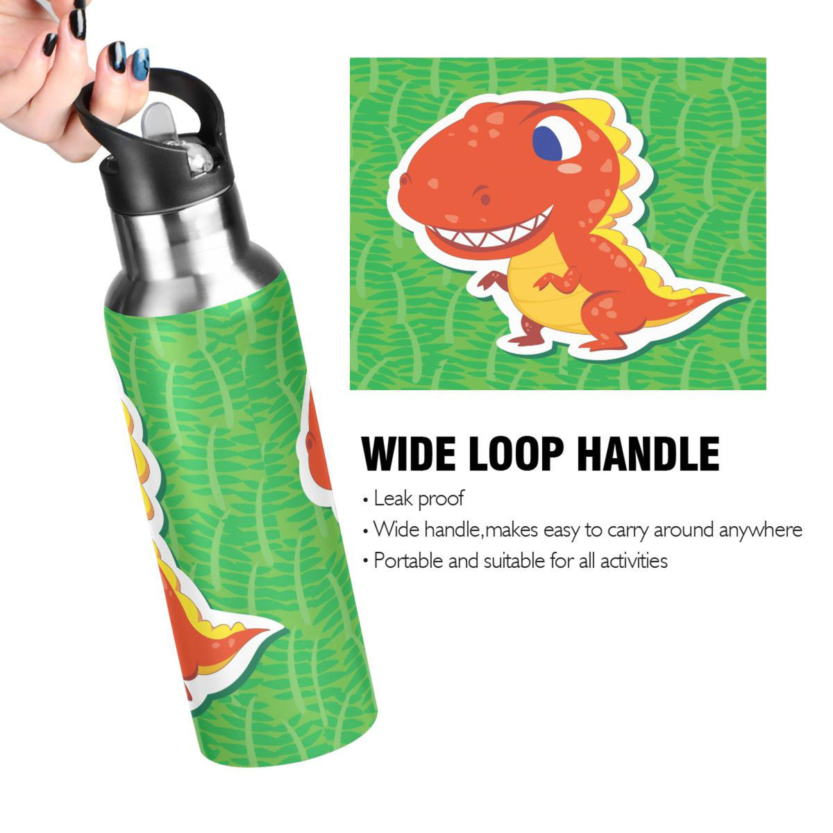 Stainless Steel Water Bottle with Straw Lid 20 OZ Y334
