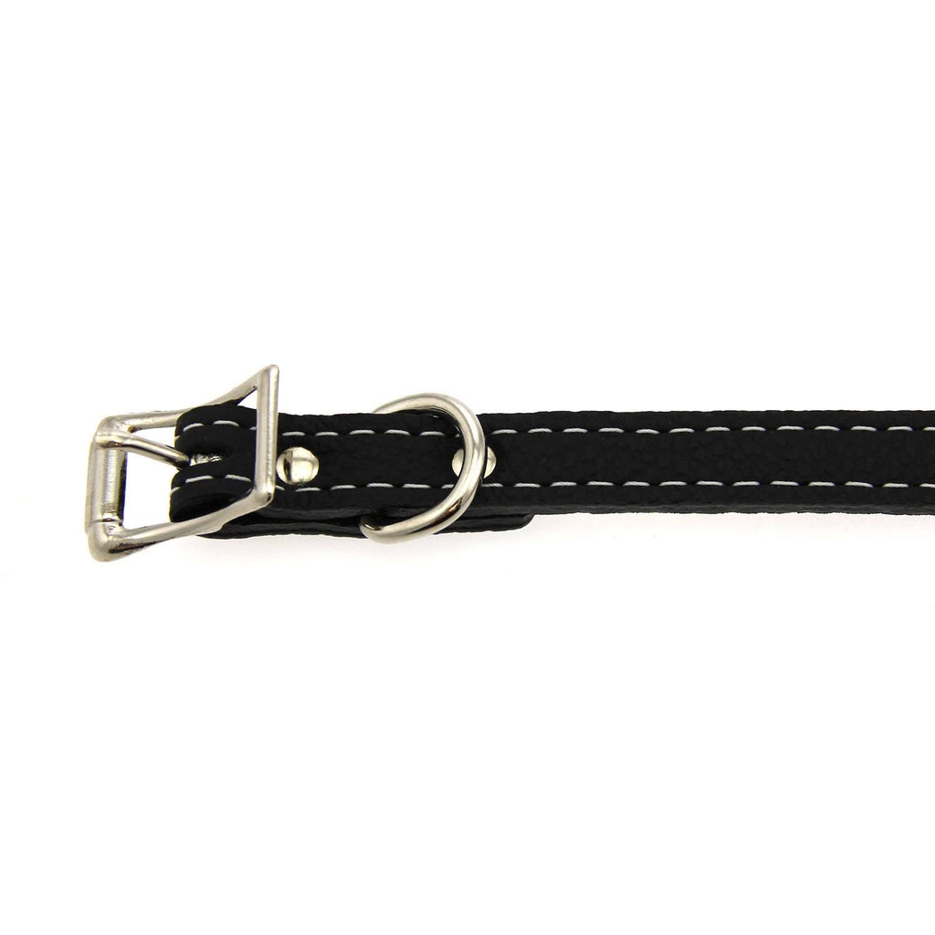 Black Leather Dog Collar T314