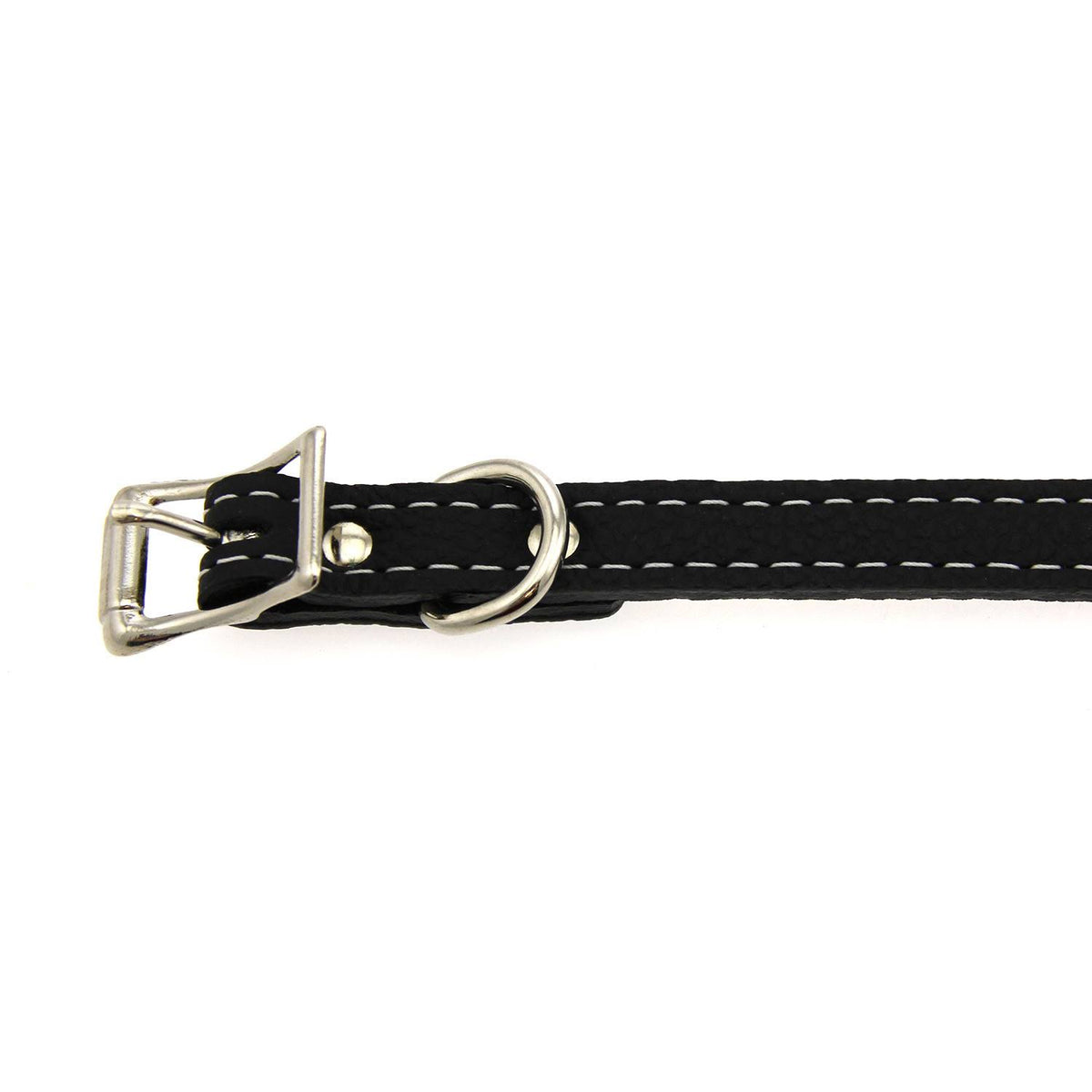 Black Leather Dog Collar T314