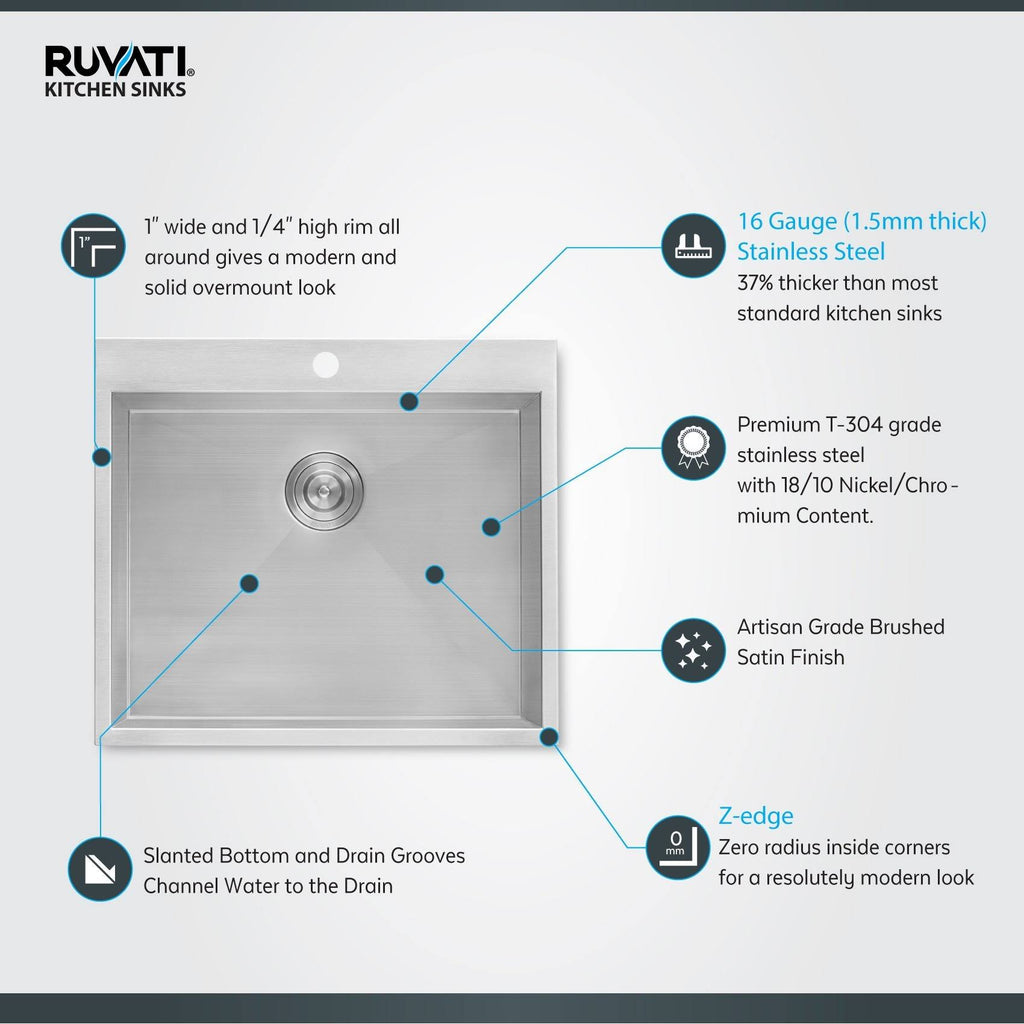 16 Gauge Stainless Steel Laundry Utility Sink R844