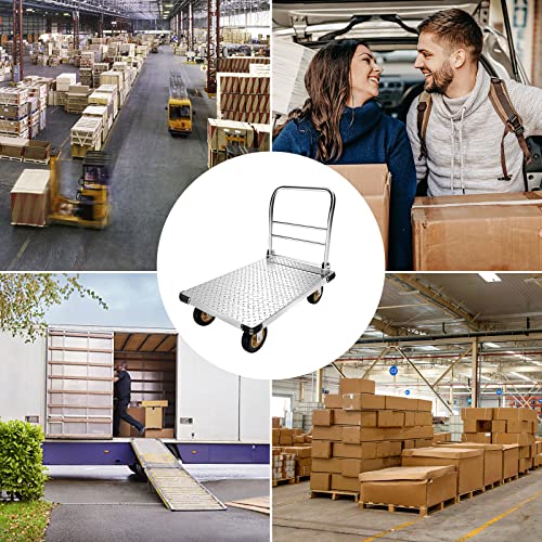 Portable Folding Flatbed Cart with 5'' Wheels V6165
