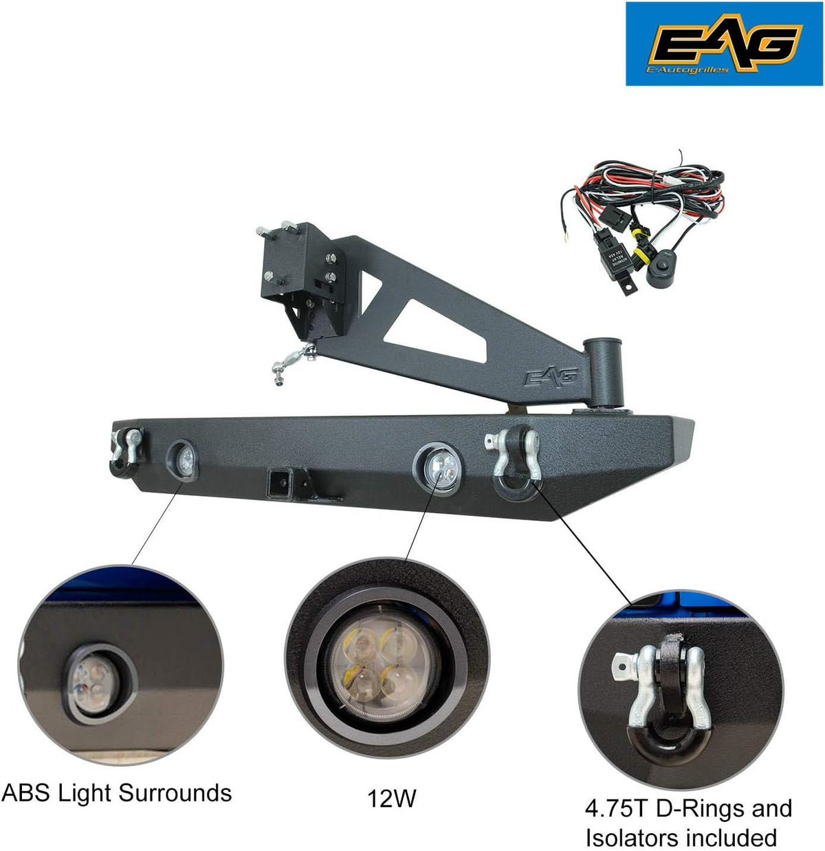 Rear LED Bumper with Tire Carrier K467