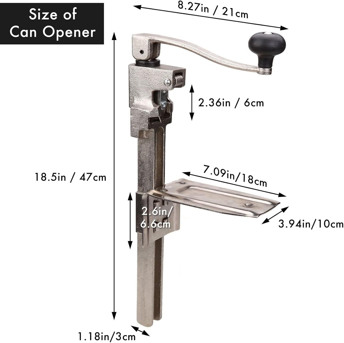 Commercial Manual Table Can Opener with Plated Steel Base I844