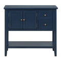 Navy Console Table with 2 Drawers, 1 Cabinet and 1 Shelf H132