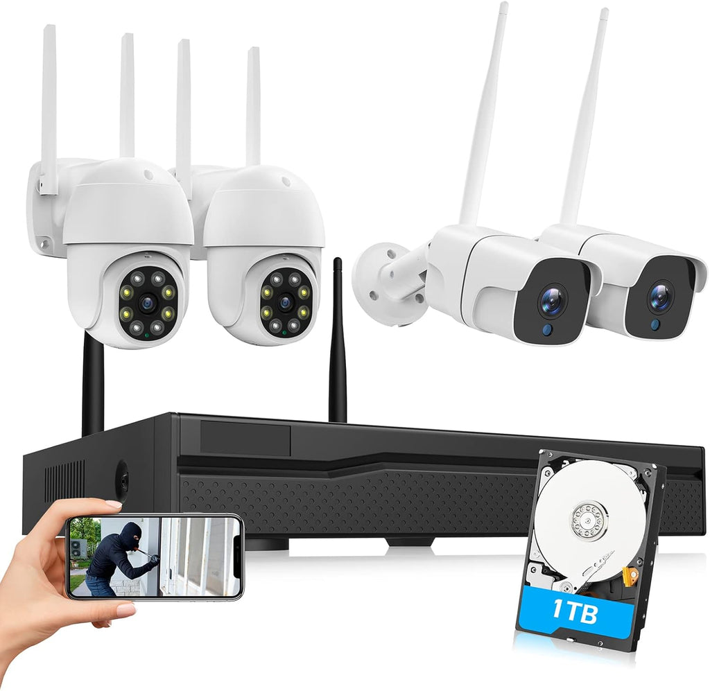 3MP Wireless Security Camera System with 1TB HDD V901285