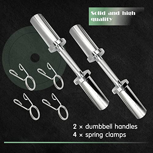 16" Olympic Dumbbell Handles, 150LBS Weight Capacity, 2 Pair Spring Collars Y84488