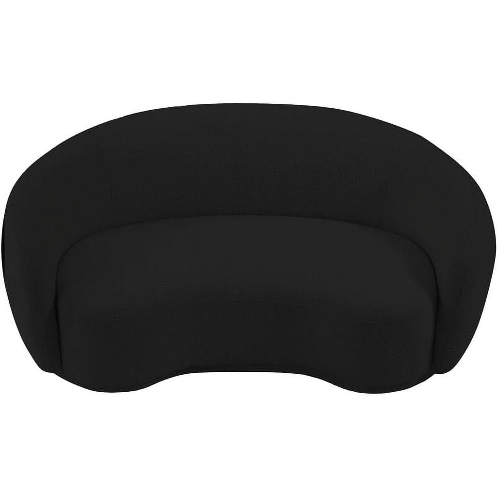 Black Boucle Fabric Loveseat K612