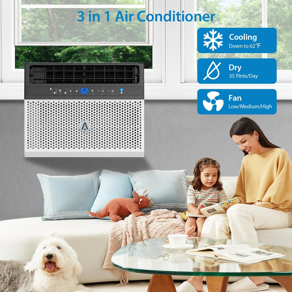 8000 BTU Window Air Conditioner with Remote Control O6344