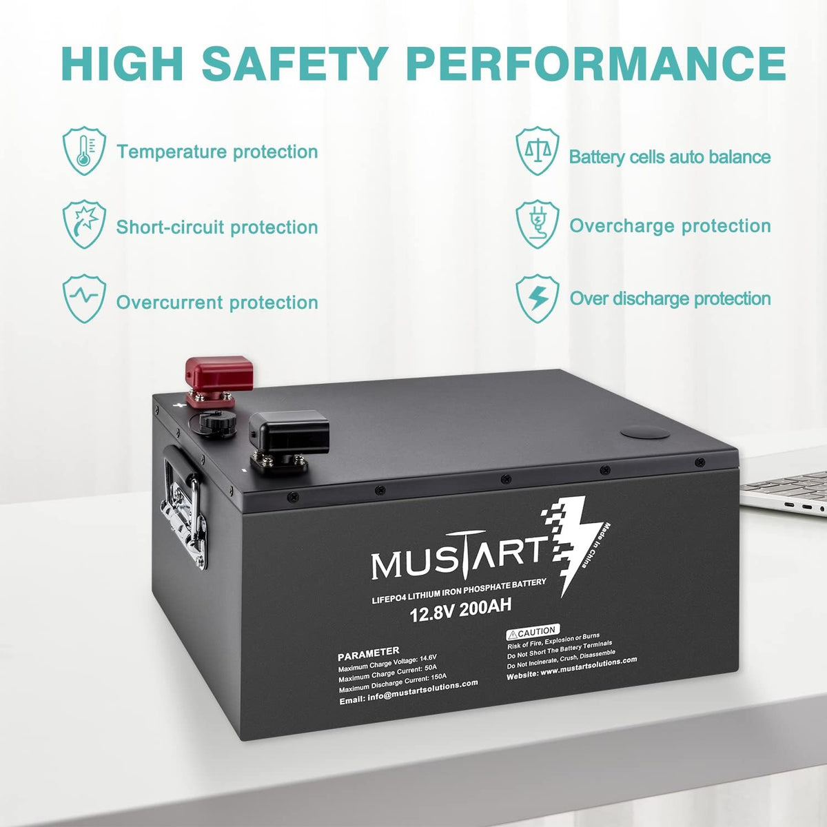 12.8V 180Ah Lithium Iron Phosphate Battery with Smart BMS J2466