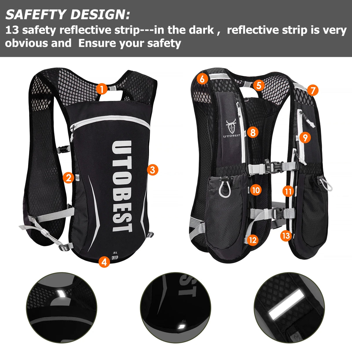 Running Backpacks Hydration Pack Running Vest 5L I603