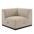 Beige Tufted Fabric Corner Chair P208280