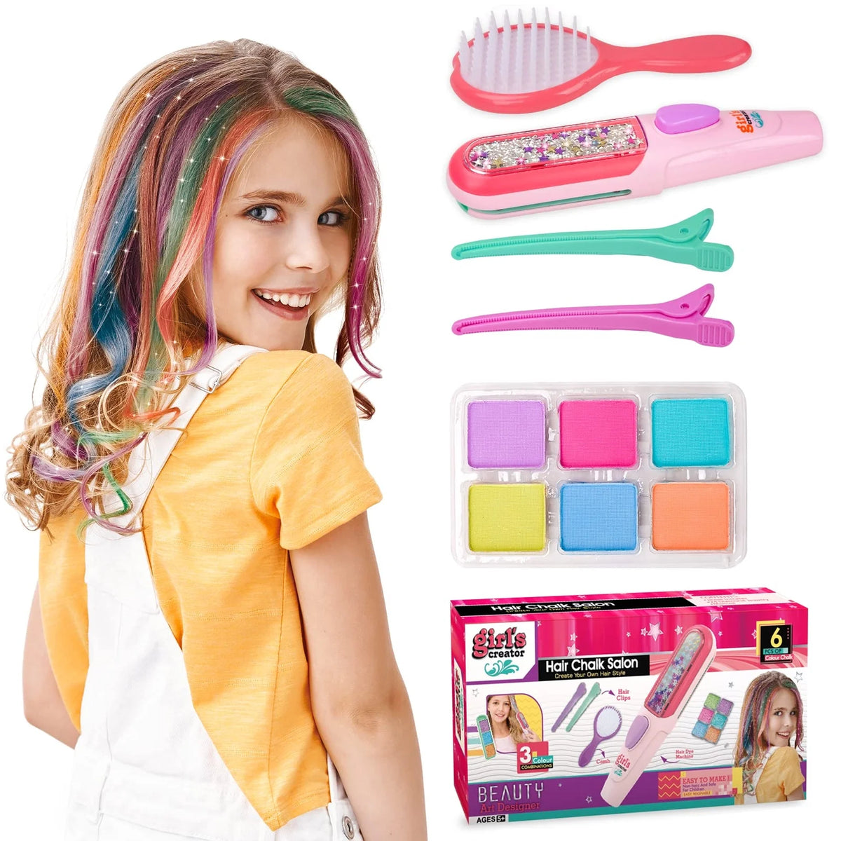 Hair Chalk Set for Kids DIY Hair Color Dye Chalk H950741