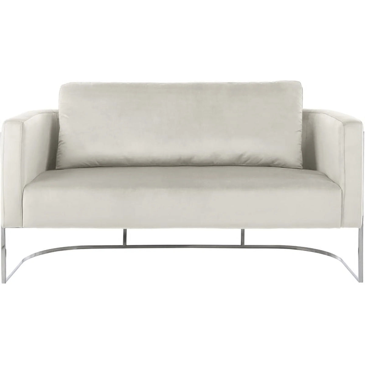 Cream Velvet Upholstered Loveseat I10003