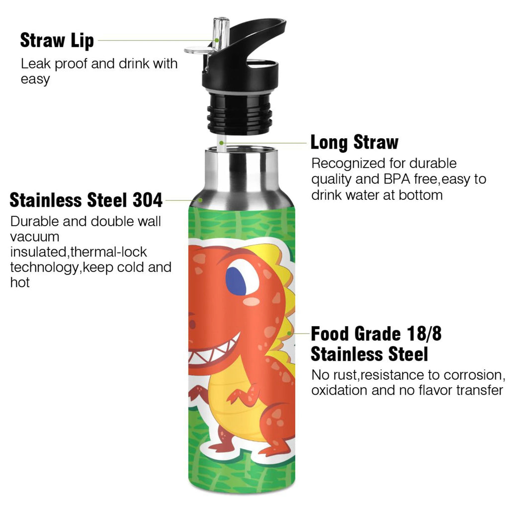 Stainless Steel Water Bottle with Straw Lid 20 OZ Y334